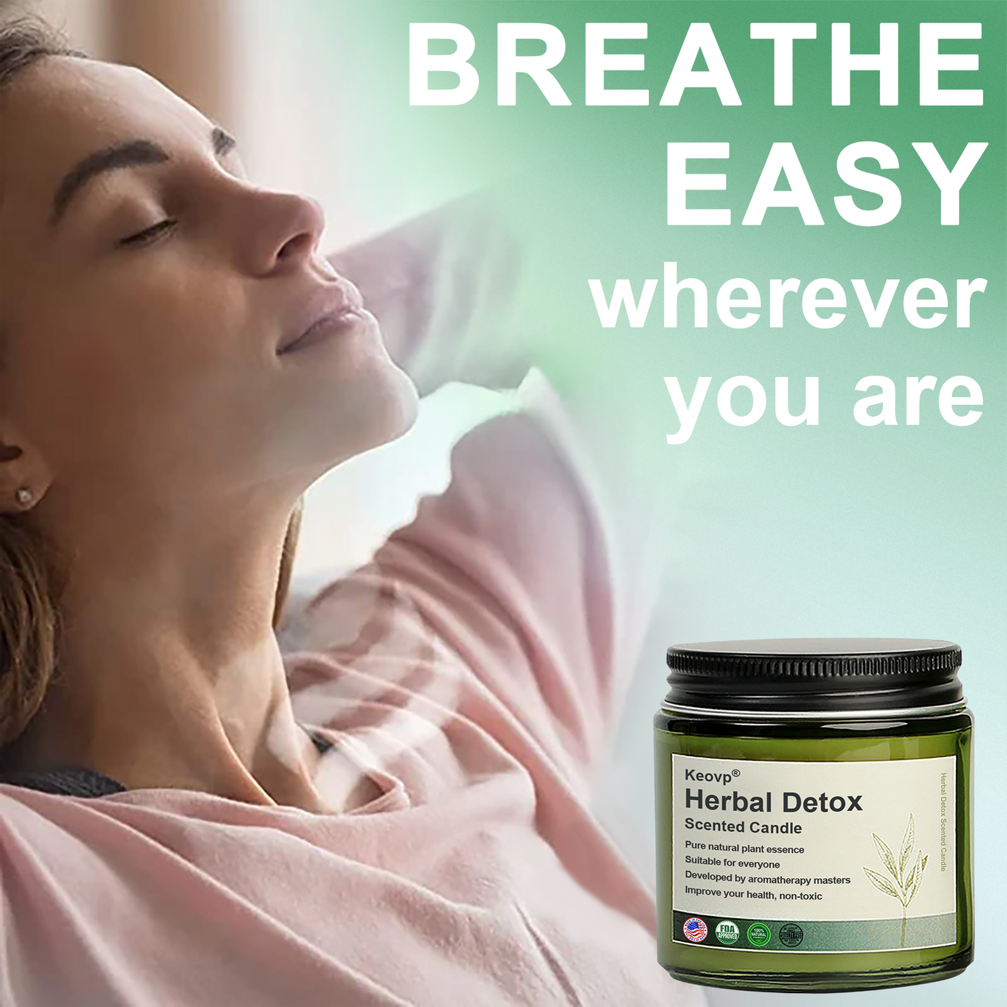 Keovp® Herbal Detox Scented Candle--(for body shaping, lung cleansing and sleep improvement)